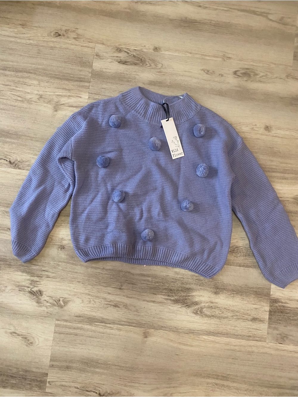 Wild Flower Pom-Pom Knit Sweater- NWT